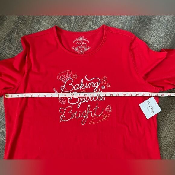 Coral Bay Baking Spirits Bright 3/4 Length Sleeve Top- Size 1X - Picture 3 of 6